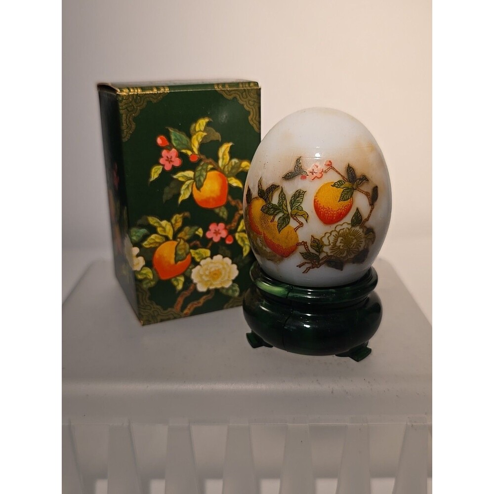 Vintage 1974 Avon ORIENTAL EGG Peach Orchard 1 Oz Moonwind Perfume Bottle